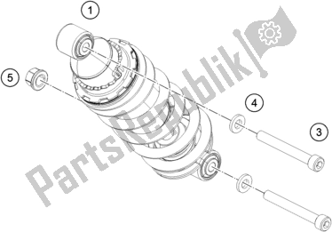 All parts for the Shock Absorber of the KTM RC 390 ,black-CKD 17 2017