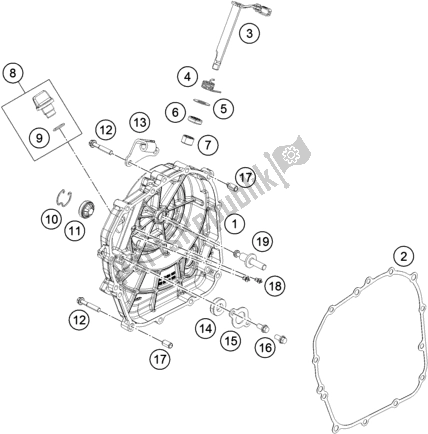 Toutes les pièces pour le Couvercle D'embrayage du KTM RC 390 Black B. D. 17 2017