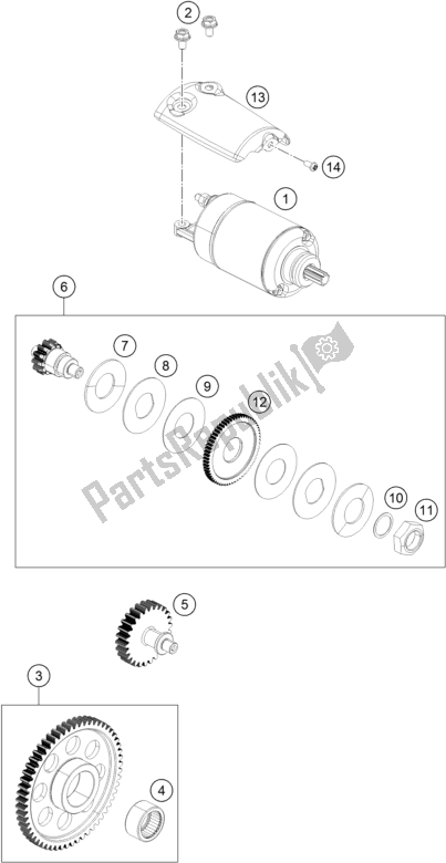 Toutes les pièces pour le Démarreur électrique du KTM RC 390 Black B. D. 17 2017