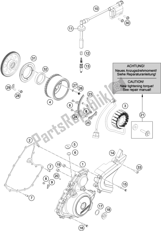 Toutes les pièces pour le Système De Mise à Feu du KTM RC 390 Black B. D. 17 2017