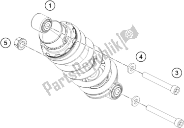 Todas las partes para Amortiguador de KTM RC 390 Black B. D. 17 2017