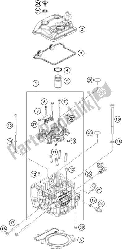 Todas las partes para Cabeza De Cilindro de KTM RC 390 ,white-B. D. 2020