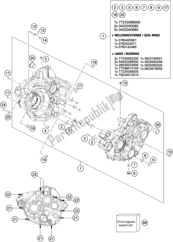 Todas las partes para Caja Del Motor de KTM RC4 R 690 2020