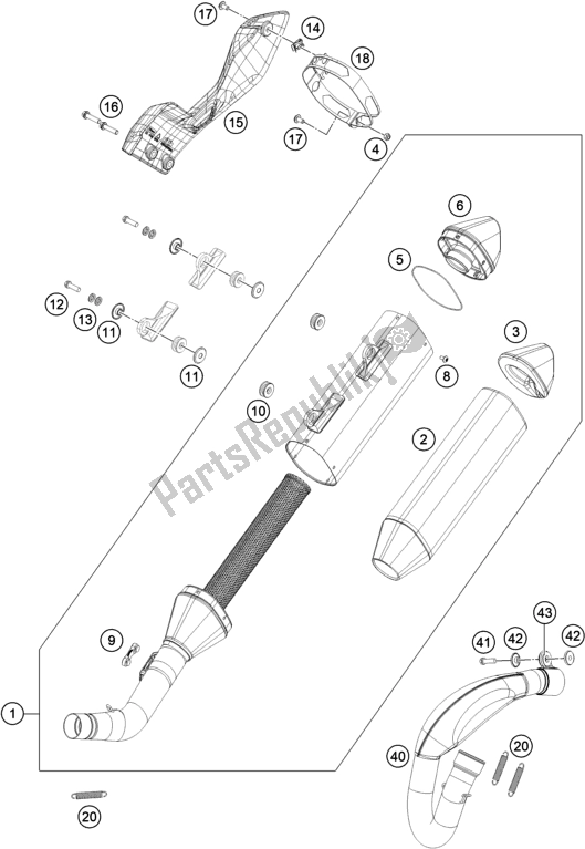 Todas as partes de Sistema De Exaustão do KTM RC4 R 690 2020