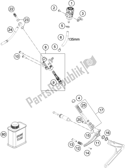 Tutte le parti per il Controllo Del Freno Posteriore del KTM RC4 R 690 2020