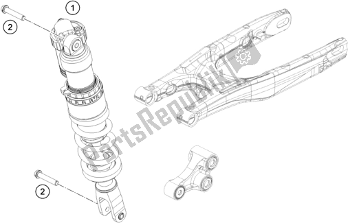 Alle onderdelen voor de Schokdemper van de KTM RC4 R 690 2020