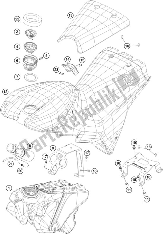 Alle onderdelen voor de Tank, Stoel van de KTM RC4 R 690 2020