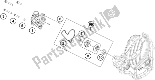 Tutte le parti per il Pompa Dell'acqua del KTM RC4 R 690 2020