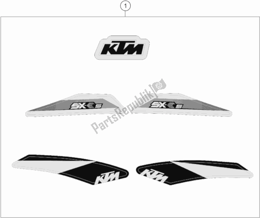 All parts for the Decal of the KTM SX-E 5 EU 0 2020
