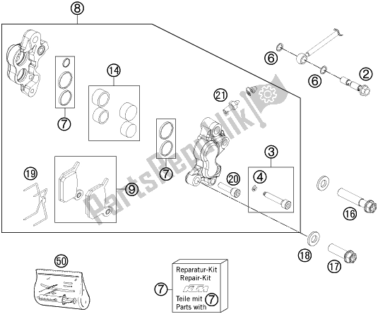 Toutes les pièces pour le étrier De Frein Avant du KTM SX-E 5 EU 0 2020