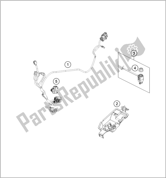 All parts for the Wiring Harness of the KTM SX-E 5 EU 0 2020