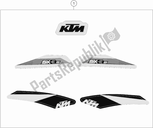 All parts for the Decal of the KTM SX-E 5 EU 0 2021