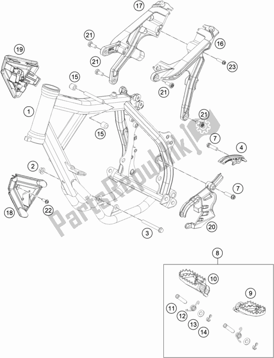 Todas as partes de Quadro, Armação do KTM SX-E 5 EU 0 2021