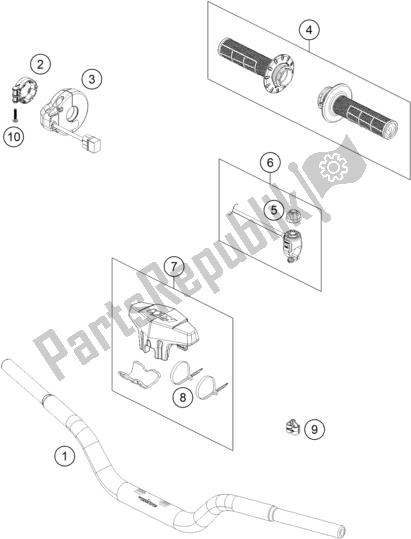 Todas as partes de Guiador, Controles do KTM SX-E 5 EU 0 2021