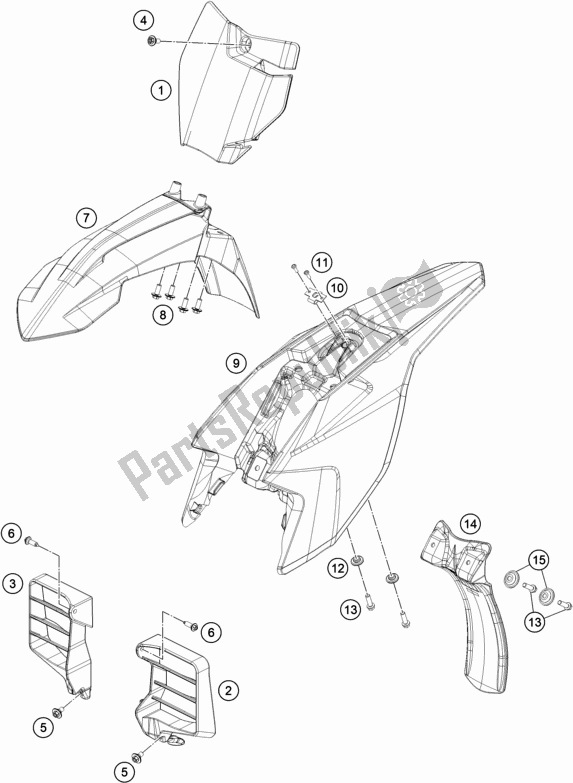 Toutes les pièces pour le Masque, Ailes du KTM SX-E 5 EU 0 2021