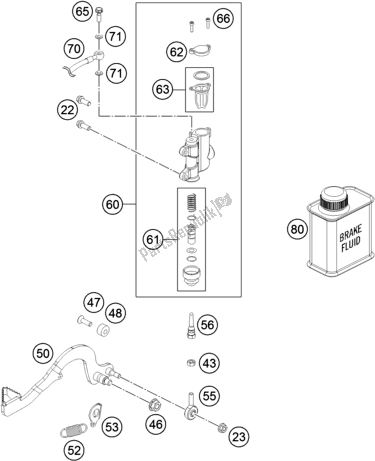 All parts for the Rear Brake Control of the KTM SX-E 5 EU 0 2021