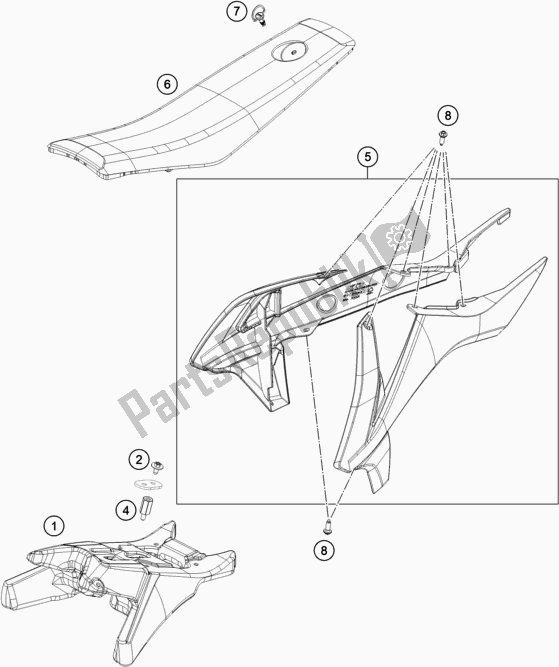 Toutes les pièces pour le Réservoir, Siège du KTM SX-E 5 EU 0 2021