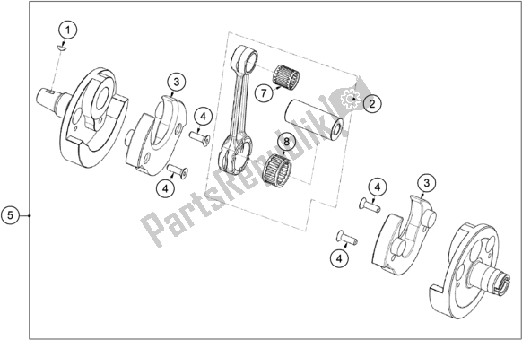 Tutte le parti per il Albero Motore, Pistone del KTM TXT Racing 125 EU 2020