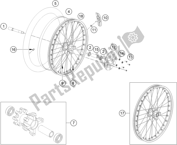 Tutte le parti per il Ruota Anteriore del KTM TXT Racing 125 EU 2020