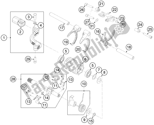 Tutte le parti per il Meccanismo Di Spostamento del KTM TXT Racing 125 EU 2020