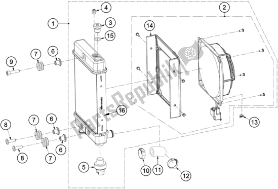 All parts for the Cooling System of the KTM TXT Racing 125 EU 2021