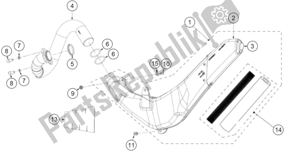 All parts for the Exhaust System of the KTM TXT Racing 125 EU 2021