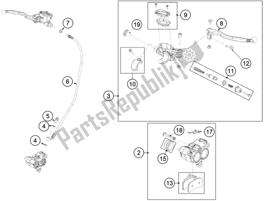 Tutte le parti per il Front Brake Control del KTM TXT Racing 125 EU 2021