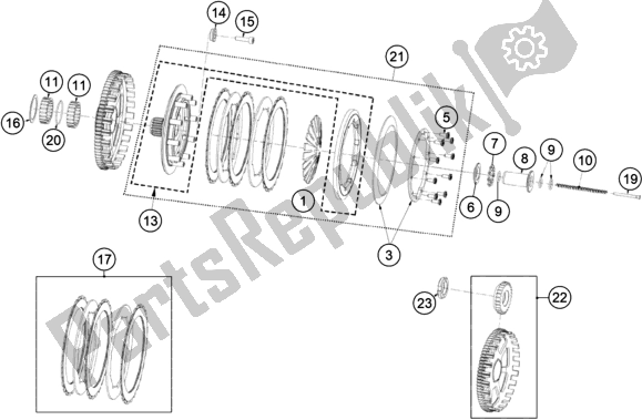 Toutes les pièces pour le Embrayage du KTM TXT Racing 125 US 2020