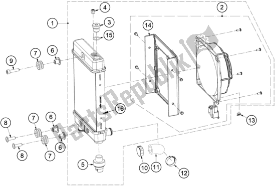 Toutes les pièces pour le Système De Refroidissement du KTM TXT Racing 125 US 2020