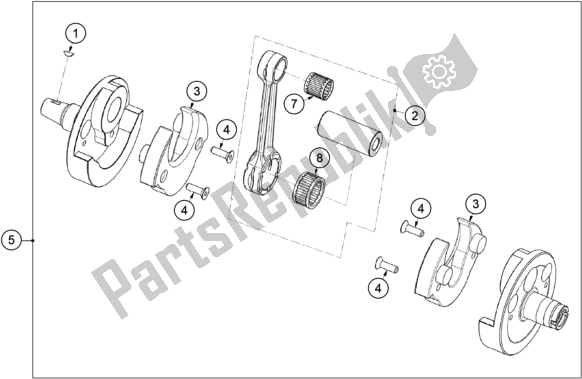 Toutes les pièces pour le Vilebrequin, Piston du KTM TXT Racing 125 US 2020