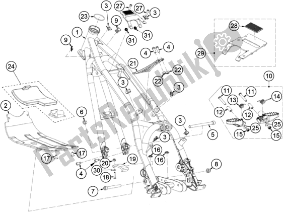 Toutes les pièces pour le Cadre du KTM TXT Racing 125 US 2020