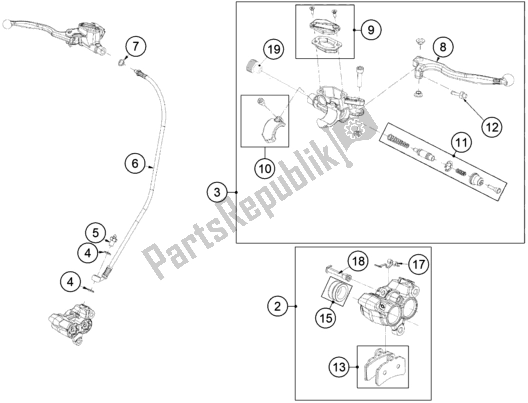 Toutes les pièces pour le Front Brake Control du KTM TXT Racing 125 US 2020