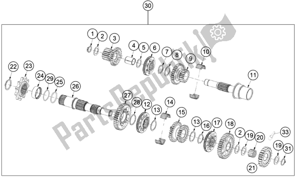 Toutes les pièces pour le Transmission du KTM TXT Racing 125 US 2020