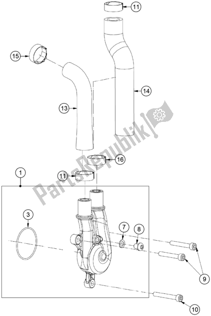 Toutes les pièces pour le Pompe à Eau du KTM TXT Racing 125 US 2020