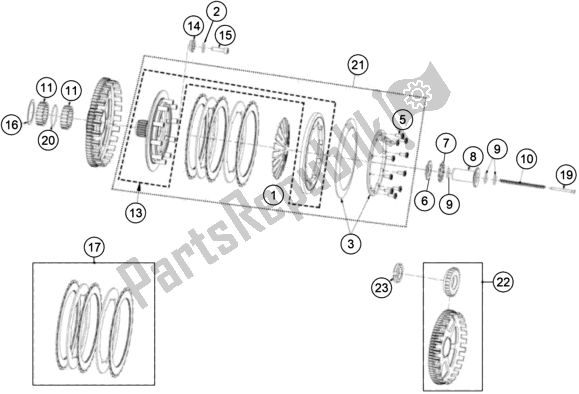 Toutes les pièces pour le Embrayage du KTM TXT Racing 125 US 2021