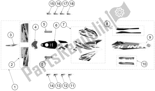 Toutes les pièces pour le Décalque du KTM TXT Racing 125 US 2021