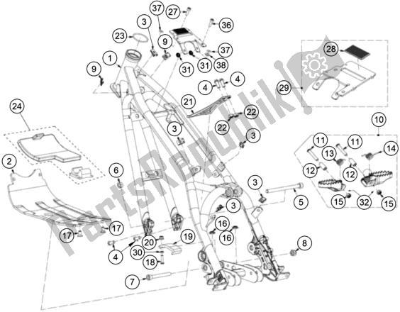 Toutes les pièces pour le Cadre du KTM TXT Racing 125 US 2021