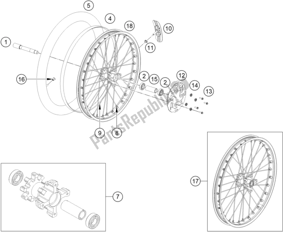 Toutes les pièces pour le Roue Avant du KTM TXT Racing 125 US 2021