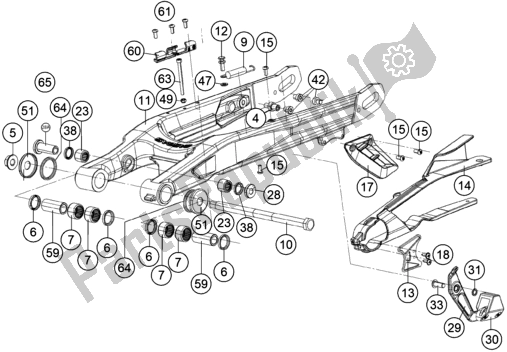 Alle onderdelen voor de Zwenkarm van de KTM TXT Racing 125 US 2021