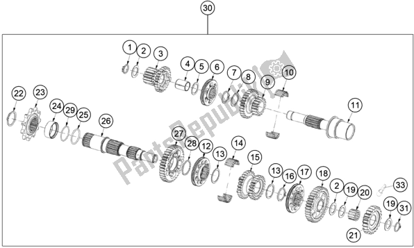 Toutes les pièces pour le Transmission du KTM TXT Racing 125 US 2021