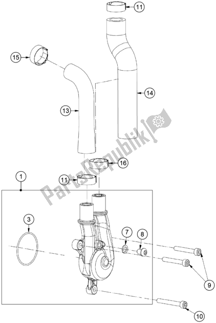 Toutes les pièces pour le Pompe à Eau du KTM TXT Racing 125 US 2021