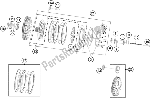 Toutes les pièces pour le Embrayage du KTM TXT Racing 250 EU 2020