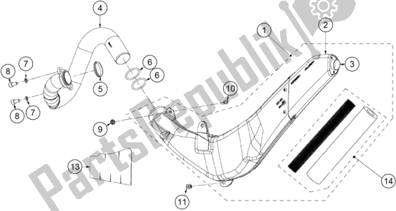Tutte le parti per il Impianto Di Scarico del KTM TXT Racing 250 EU 2020