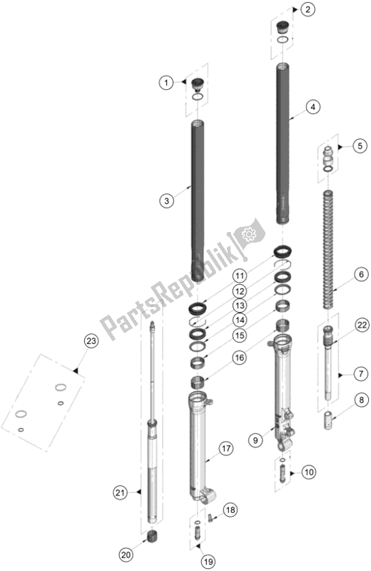 Toutes les pièces pour le Fourche Avant Démontée du KTM TXT Racing 250 EU 2020