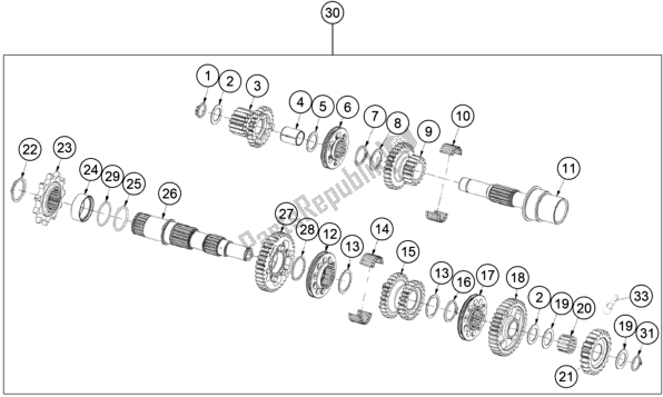 Toutes les pièces pour le Transmission du KTM TXT Racing 250 EU 2020