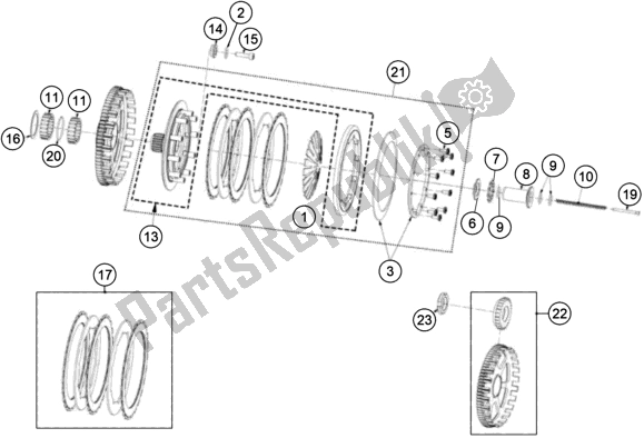 Toutes les pièces pour le Embrayage du KTM TXT Racing 250 EU 2021
