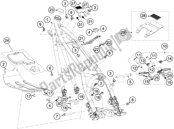 Toutes les pièces pour le Cadre du KTM TXT Racing 250 US 2020