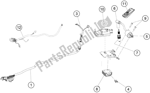 Toutes les pièces pour le Faisceau De Câblage du KTM TXT Racing 250 US 2020