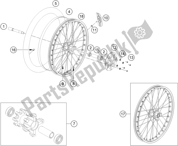 Tutte le parti per il Ruota Anteriore del KTM TXT Racing 250 US 2021