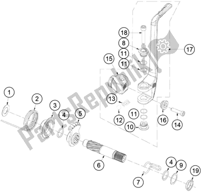 All parts for the Kick Starter of the KTM TXT Racing 250 US 2021